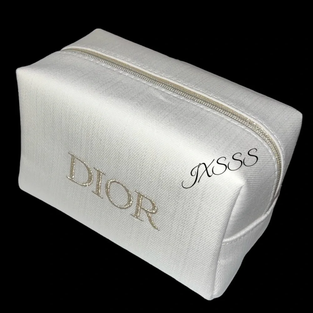 White-Gold Dior Beauty *VIP EXLUSIVE* Cosmetic-Makeup Bag